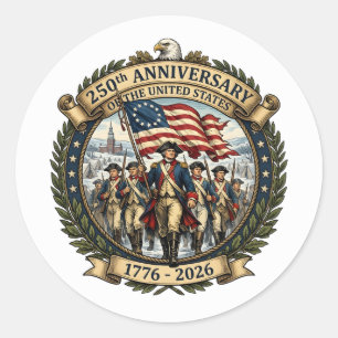 Historisches amerikanisches Jubiläumsdesign Runder Aufkleber