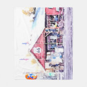 Historisches Arizona-Gemischtwarenladen-Aquarell Fleecedecke (Vorderseite)