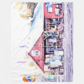 Historisches Arizona-Gemischtwarenladen-Aquarell Fleecedecke (Vorderseite)