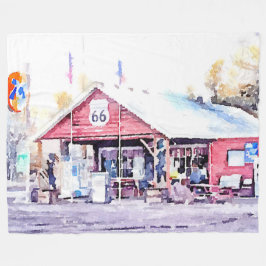 Historisches Arizona-Gemischtwarenladen-Aquarell Fleecedecke
