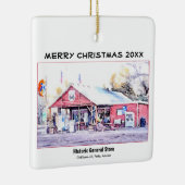 Historisches Arizona-Gemischtwarenladen-Aquarell Keramikornament (Rechts)