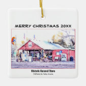 Historisches Arizona-Gemischtwarenladen-Aquarell Keramikornament (Vorderseite)