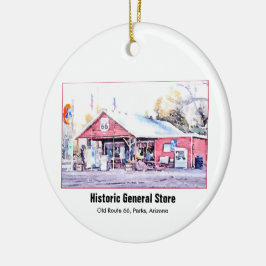 Historisches Arizona-Gemischtwarenladen-Aquarell Keramikornament