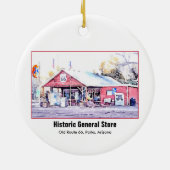 Historisches Arizona-Gemischtwarenladen-Aquarell Keramikornament (Hinten)