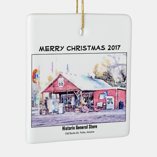 Historisches Arizona-Gemischtwarenladen-Aquarell Keramikornament (Rechts)