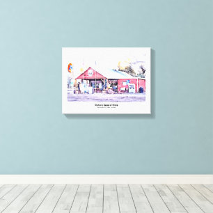 Historisches Arizona-Gemischtwarenladen-Aquarell Leinwanddruck