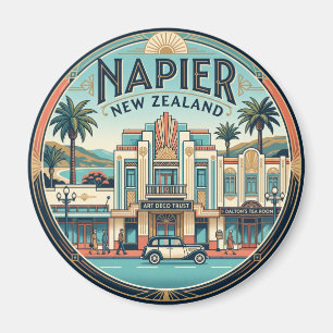 Historisches Art-Déco-Viertel Napier Neuseeland Magnet