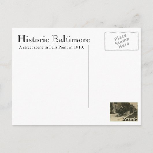 Historisches Baltimore: Fällt Punkt im Jahre 1910 Postkarte (Rückseite)