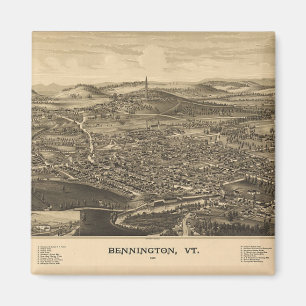 Historisches Bennington, Vermont Vintage Karte Magnet