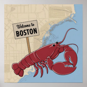 Historisches Boston Massachusetts, Willkommen in B Poster