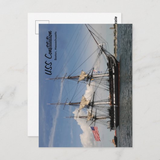 Historisches Boston USS Verfassung Postcard Ship Postkarte (Vorne/Hinten)