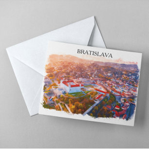 Historisches Bratislava Slowakei - Aquarell-Skylin Postkarte