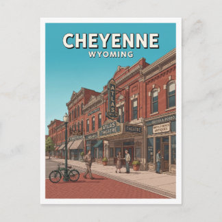 Historisches Cheyenne Downtown und das Atlas Theat Postkarte