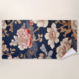 Historisches chinesisches Stoffmuster Strandtuch