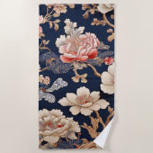 Historisches chinesisches Stoffmuster Strandtuch (Vorderseite)