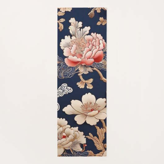 Historisches chinesisches Stoffmuster Yogamatte (Rückseite)