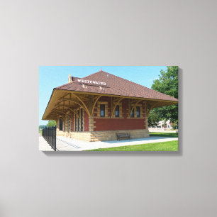 Historisches Depot in Whitewater Leinwanddruck