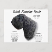 Historisches Design für schwarze Russische Terrier Postkarte (Vorderseite)