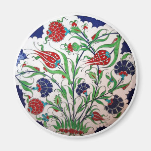 Historisches Dianthus and Tulip Pattern - Kunstges Magnet