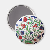 Historisches Dianthus und Tulip-Muster - Kunst Magnet (Vorderseite/Rückseite)