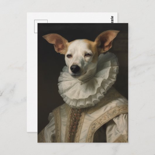 Historisches Dog-Portrait Postkarte (Vorne/Hinten)