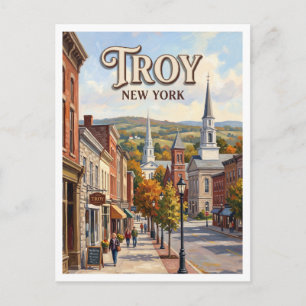 Historisches Dorf Troy, New York Postkarte