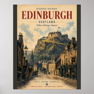 Historisches Edinburgh Schottland Vintage Stadtans Poster