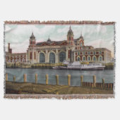 Historisches Ellis Island Throw Blanket Decke (Vorderseite)