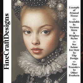 Historisches Fantasieportrait Frau BG1 Decoupage Seidenpapier