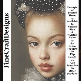 Historisches Fantasieportrait Frau BG2 Decoupage Seidenpapier