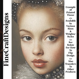 Historisches Fantasieportrait Frau BG3 Decoupage Seidenpapier