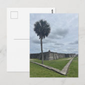 Historisches Fort Küstenlandschaft St. Augustine F Postkarte (Vorne/Hinten)