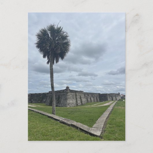 Historisches Fort Küstenlandschaft St. Augustine F Postkarte (Vorderseite)