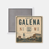Historisches Galena Route 66 Souvenir Magnet (Vorderseite/Rückseite)