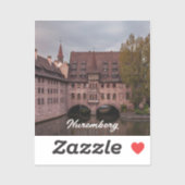 Historisches Gebäude bei Sonnenuntergang in Nürnbe Aufkleber (Blatt)