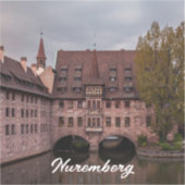 Historisches Gebäude bei Sonnenuntergang in Nürnbe Aufkleber (Vorderseite)