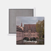 Historisches Gebäude bei Sonnenuntergang in Nürnbe Magnet (Vorderseite/Rückseite)