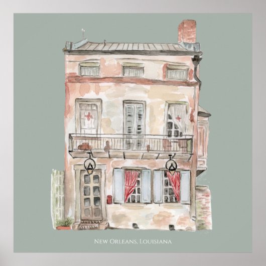 Historisches Gebäude New Orleans Poster (Vorne)
