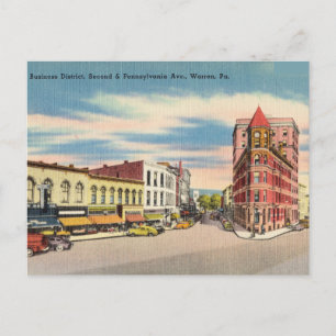 Historisches Geschäftsviertel, Warren Pennsylvania Postkarte
