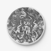 Historisches Gotisches Kunstwerk in die Hölle fall Pappteller (Vorderseite)