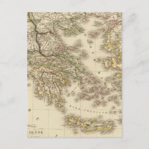 Historisches Griechenland, Pariser Atlaskarte Postkarte