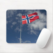 Historisches Hafengebiet Bergen mit Flaggen Mousepad (Mit Mouse)