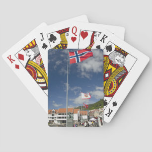 Historisches Hafengebiet von Bergen downtown mit F Spielkarten