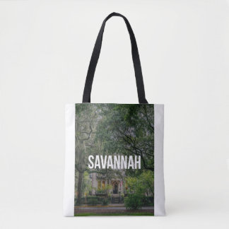 Historisches Haus und Live Oaks in Savannah Georgi Tasche