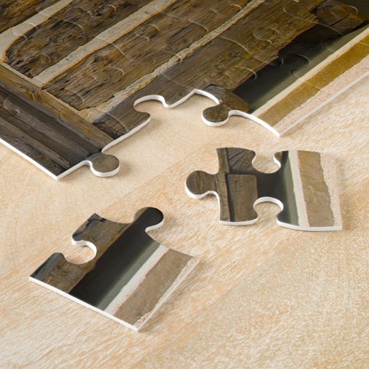 Historisches Holzhaus Texas. Puzzle (Seite)