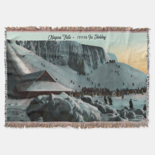 Historisches Iss bei Niagara Falls Throw Blanket Decke