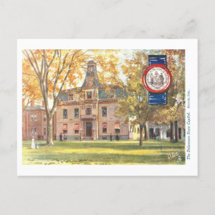 Historisches Kapitol von Delaware mit Siegel Postkarte
