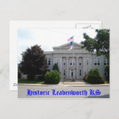 Historisches Leavenworth KS - Rathaus Postkarte (Vorne/Hinten)