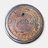 Historisches Manhole Cover: Folsom, Kalifornien Magnet (Vorne)