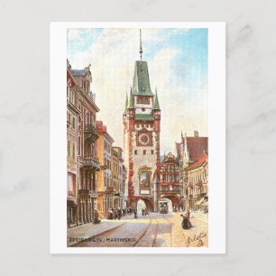 Historisches Martinstor in Freiburg, Deutschland Postkarte